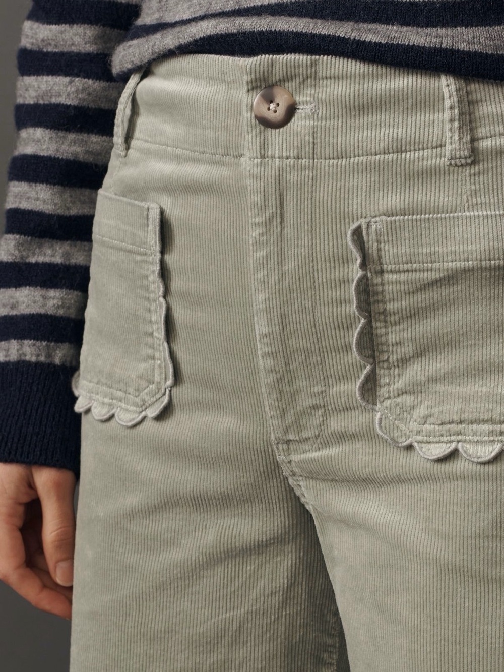 Maeve Collette High-Rise Wide-Leg Crop Corduroy Pants - Picture 2 of 3